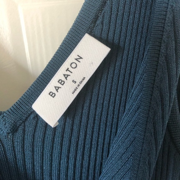 Babaton ribbed knit midi V-neck dress - Picture 6 of 12